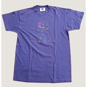 VTG Universal Studios Embroidered Theme Park Single Stitch Shirt Small Oversized